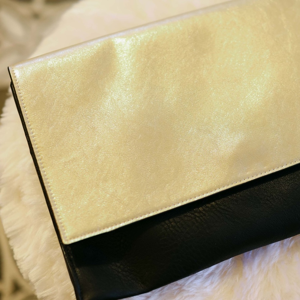 Metallic Colorblock clutch